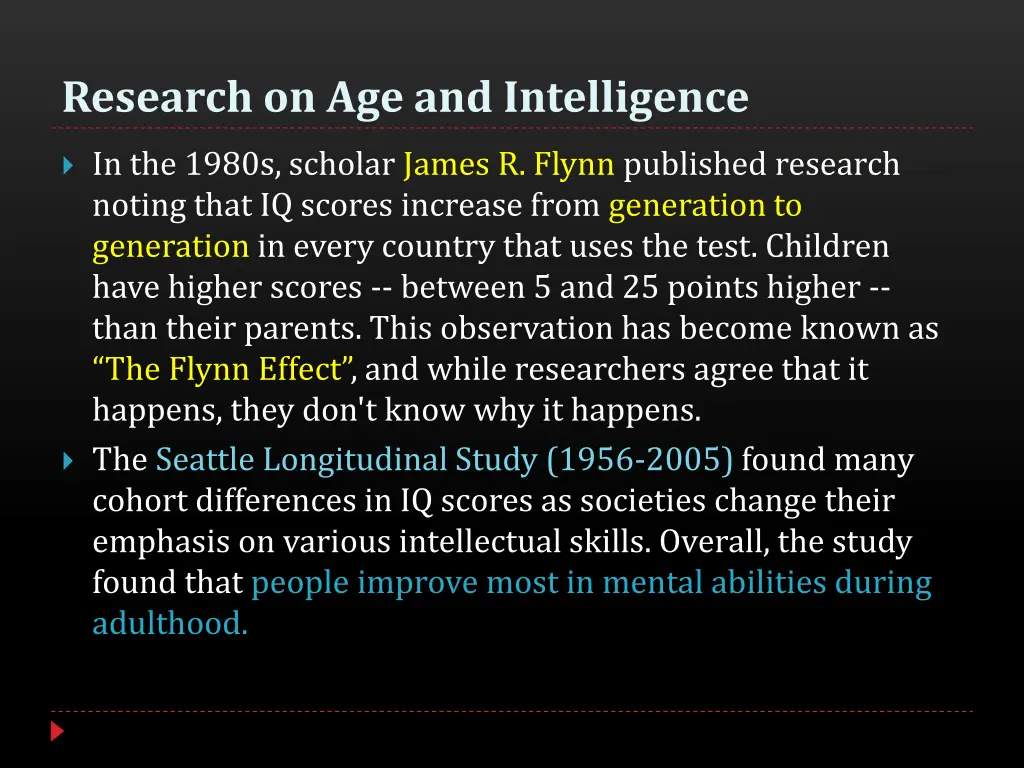 research on age and intelligence 2