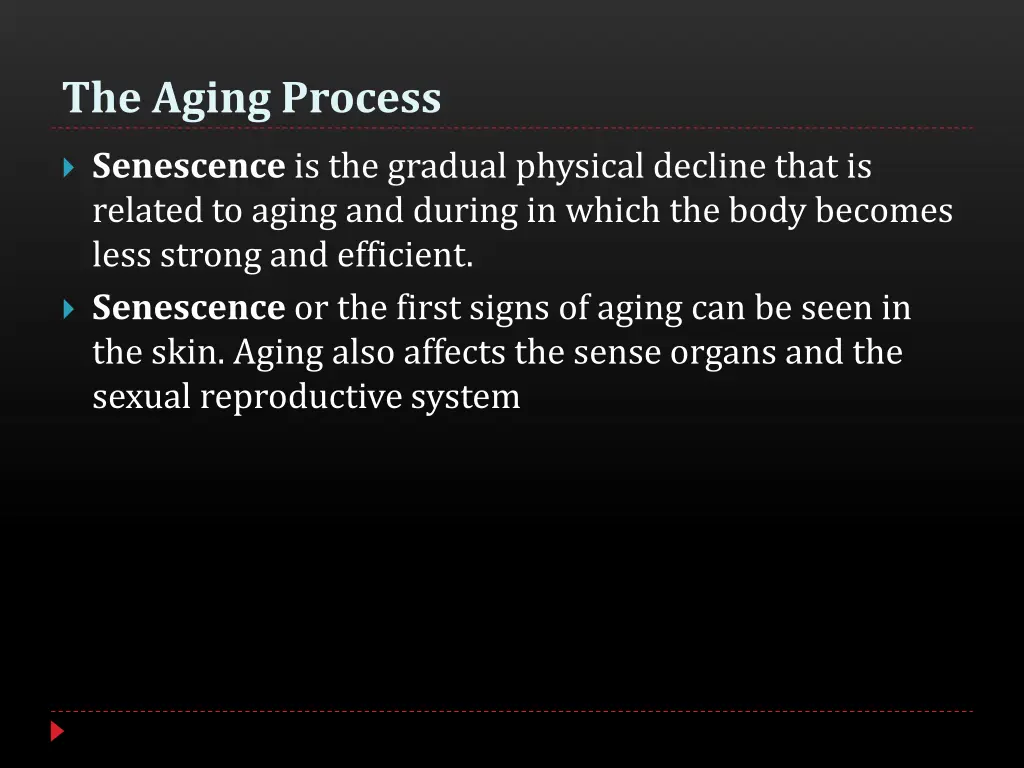 the aging process