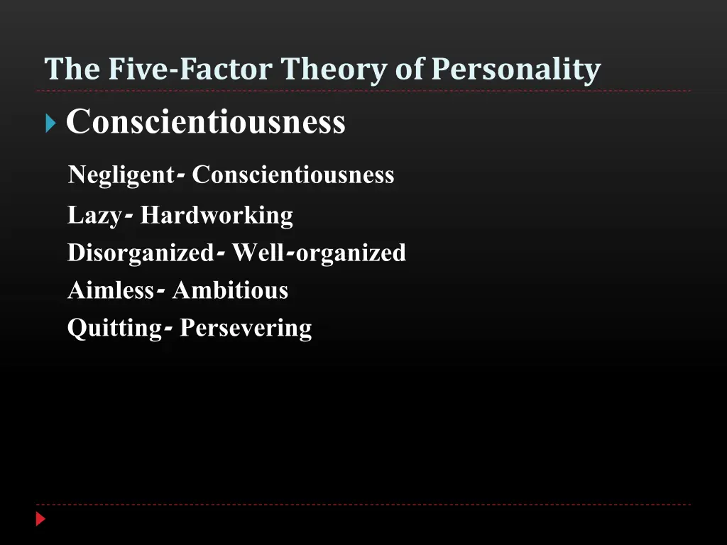 the five factor theory of personality 1