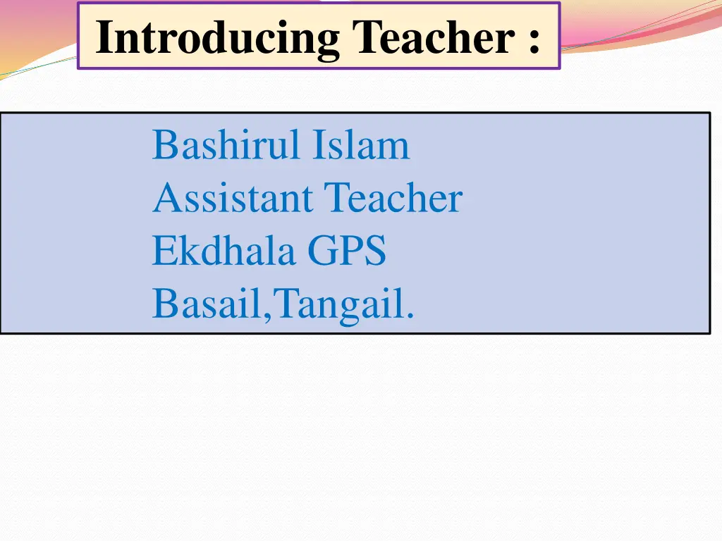 introducing teacher