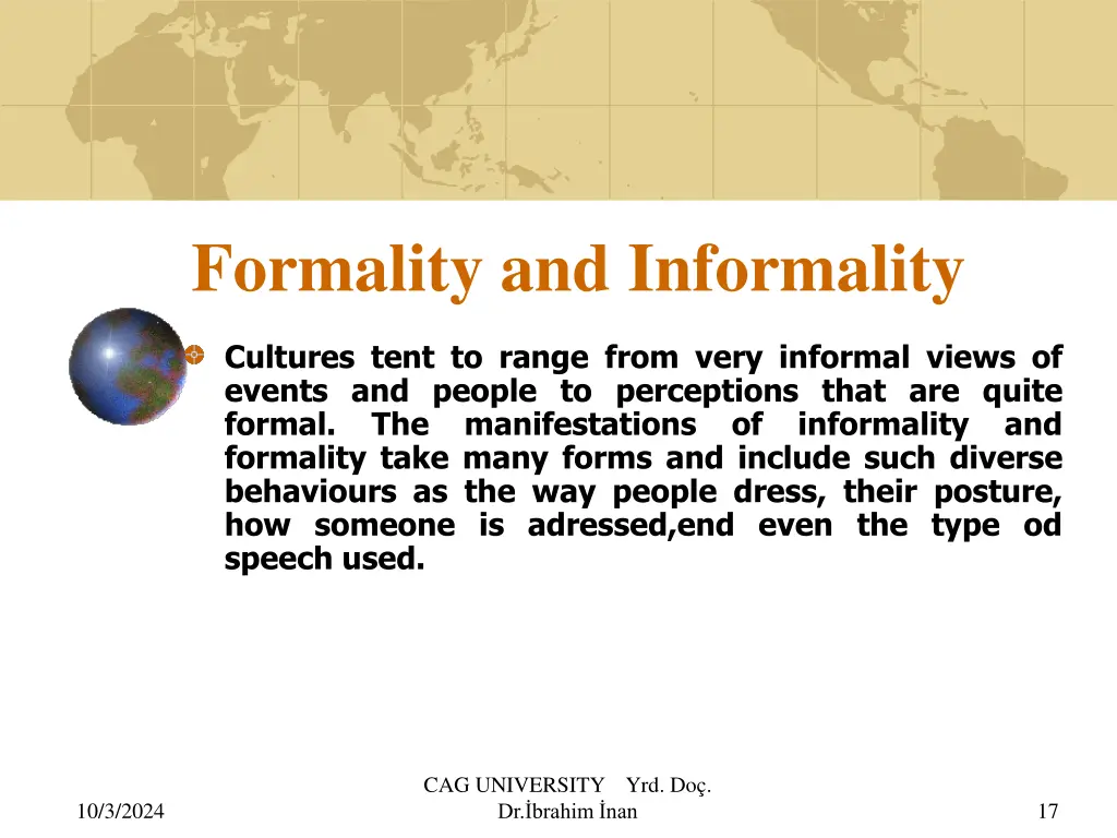 formality and informality