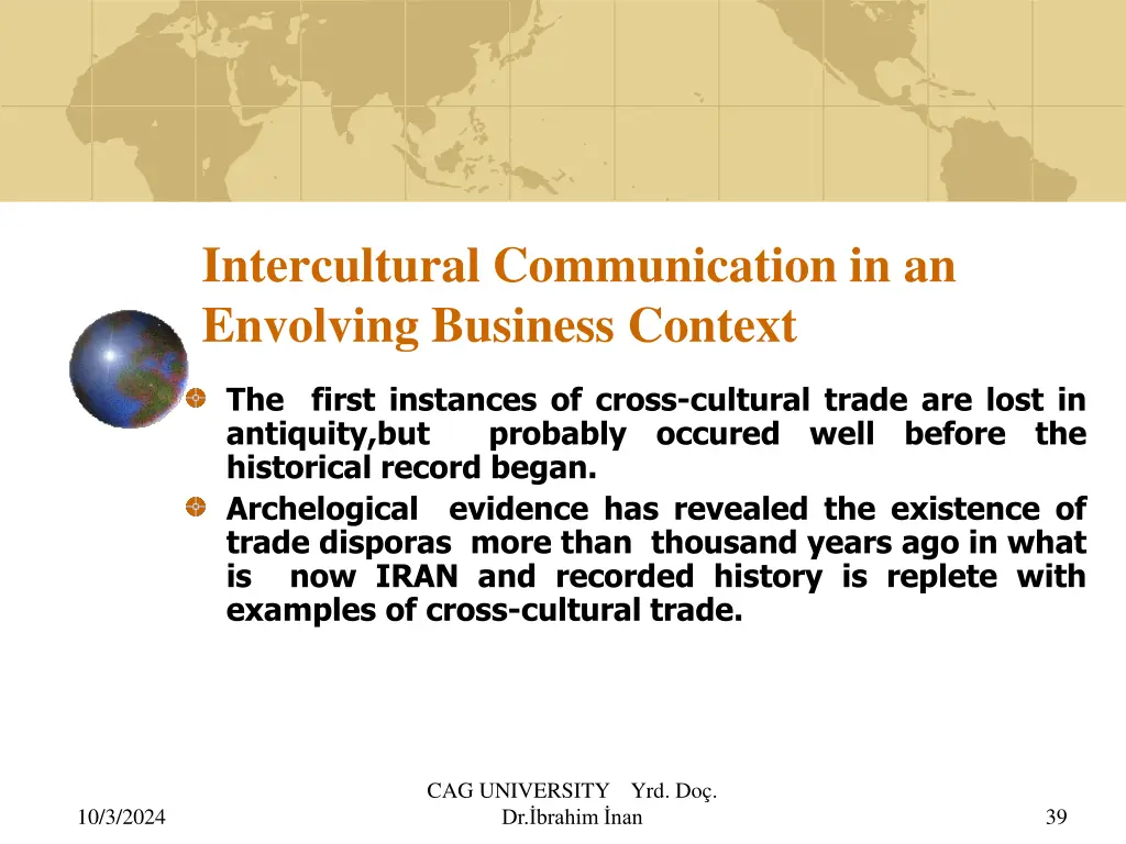 intercultural communication in an envolving