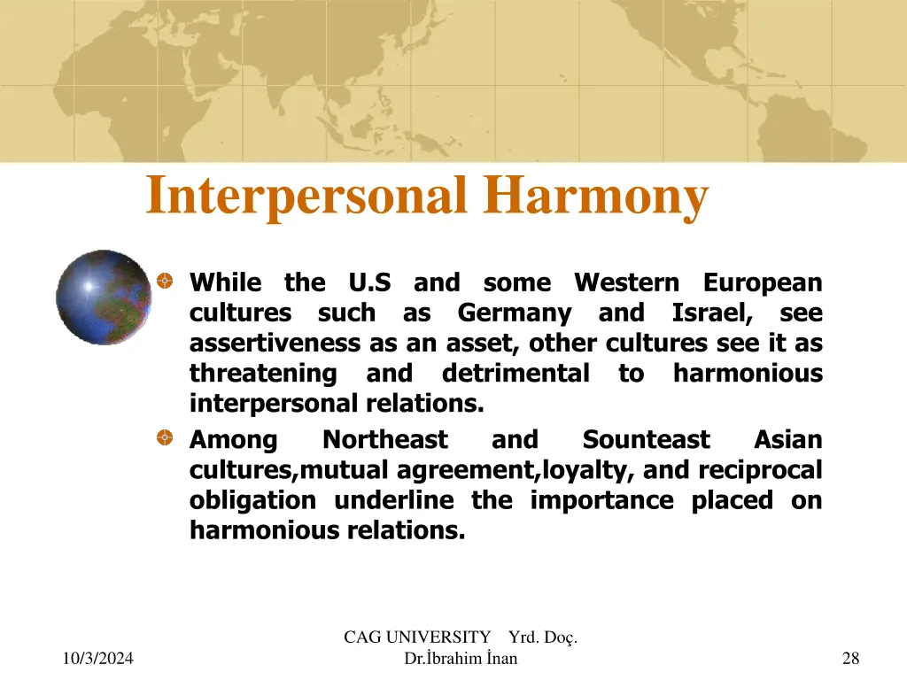 interpersonal harmony