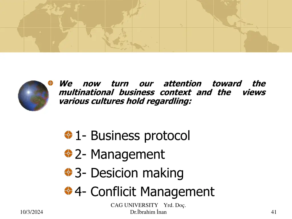 we multinational business context and the views