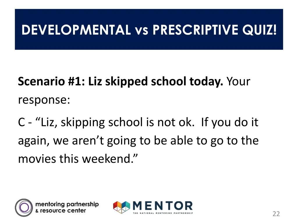 developmental vs prescriptive quiz 2