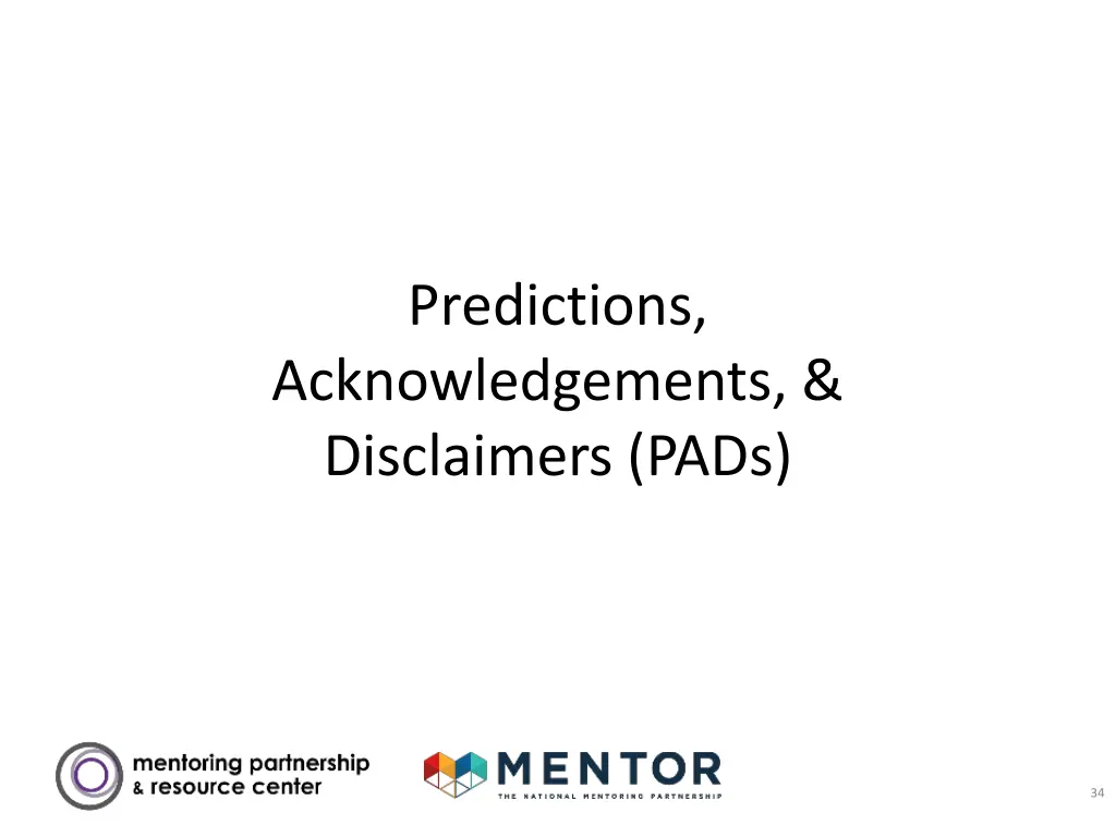 predictions acknowledgements disclaimers pads 1