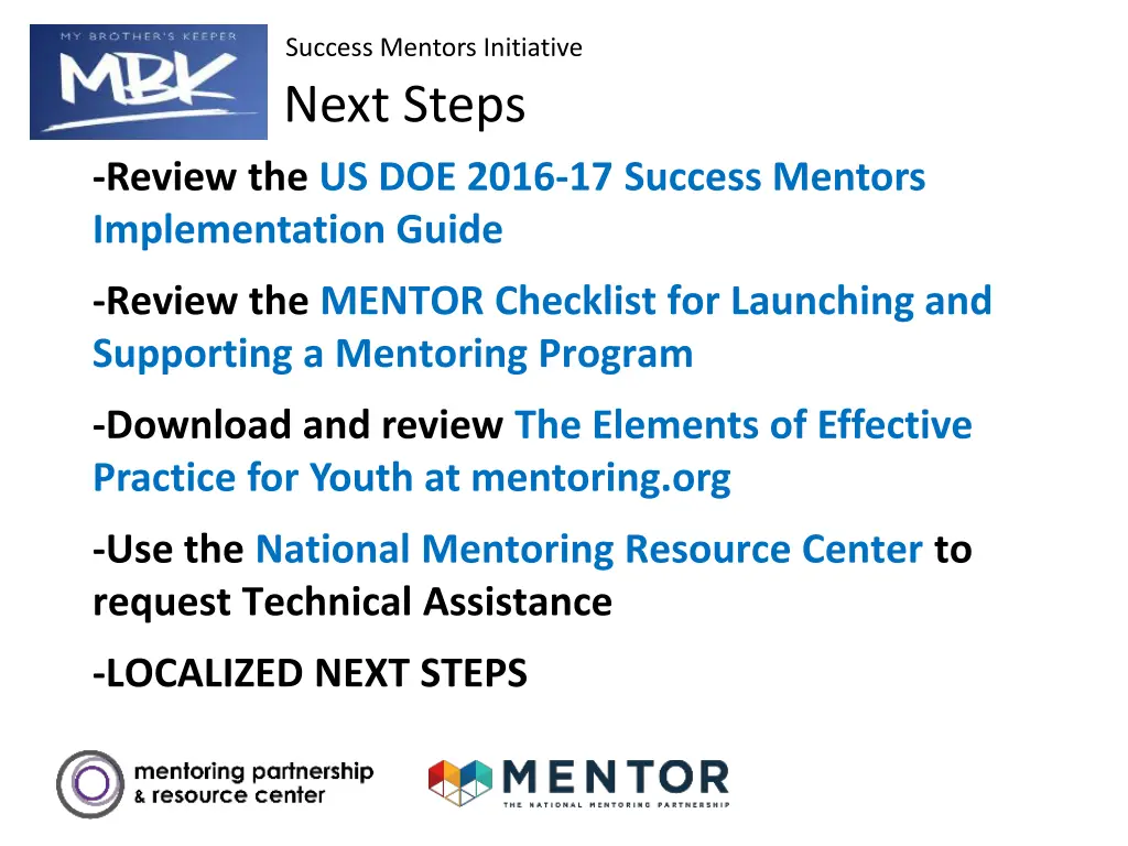 success mentors initiative next steps 1