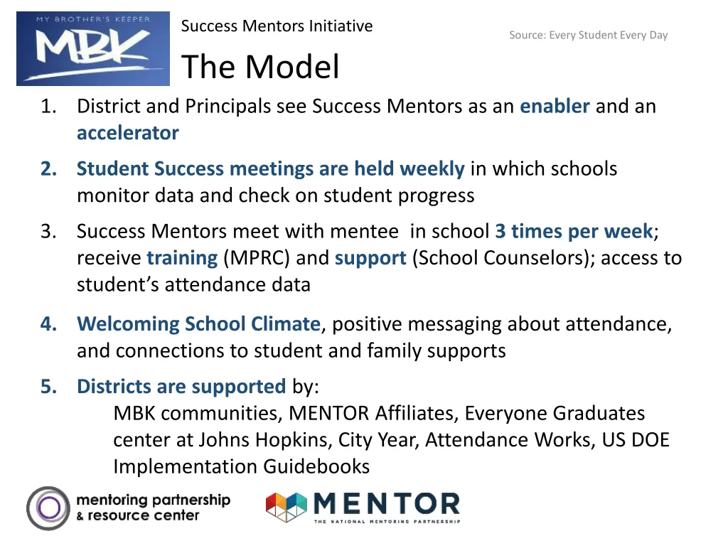 success mentors initiative the model