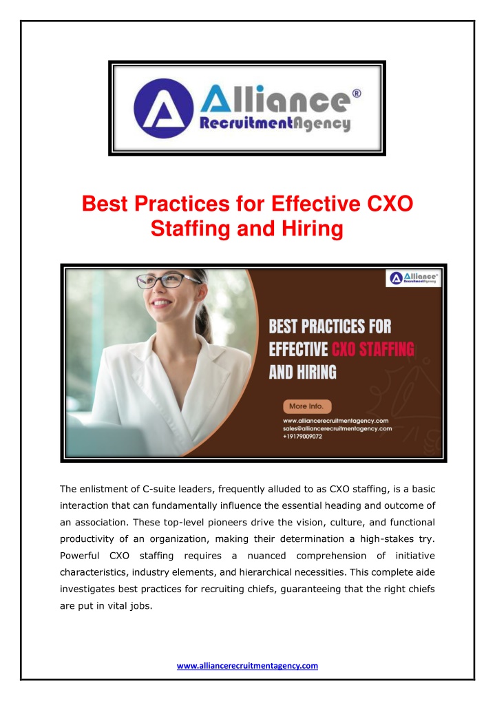 best practices for effective cxo staffing