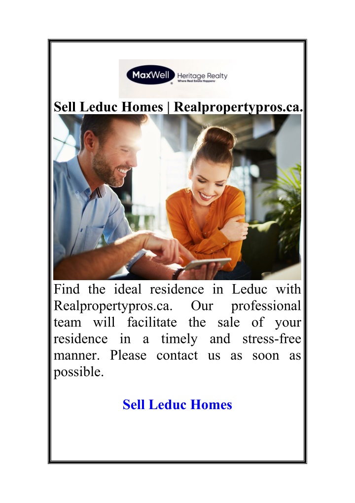 sell leduc homes realpropertypros ca