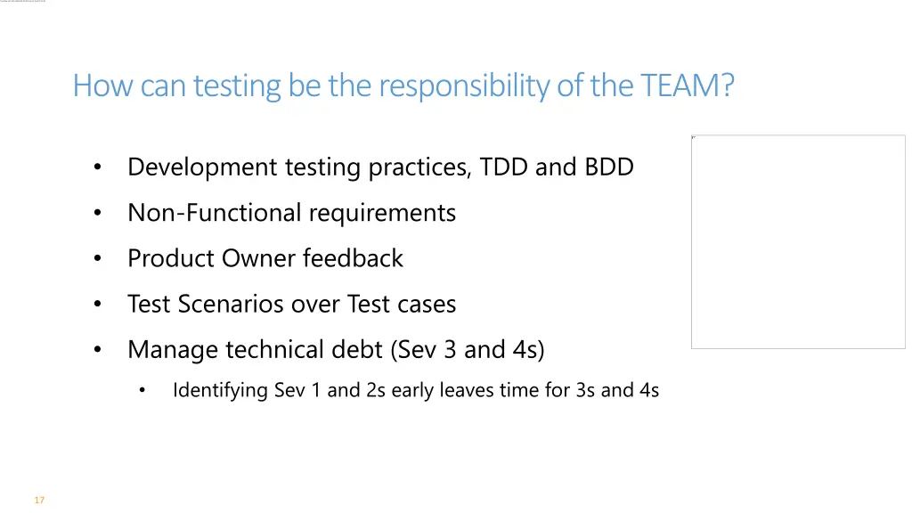 how can testing be the responsibility of the team