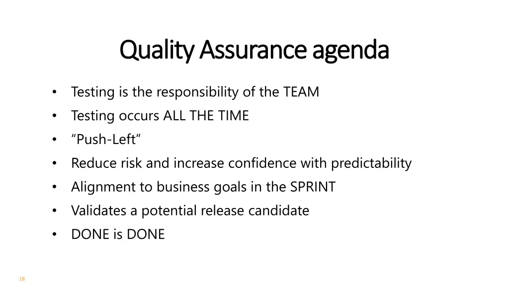 quality assurance agenda quality assurance agenda 1