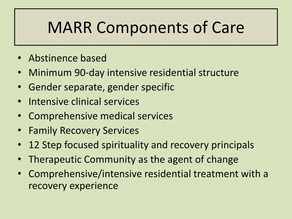 marr components of care