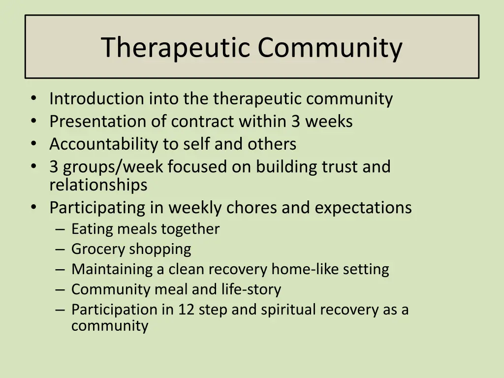 therapeutic community