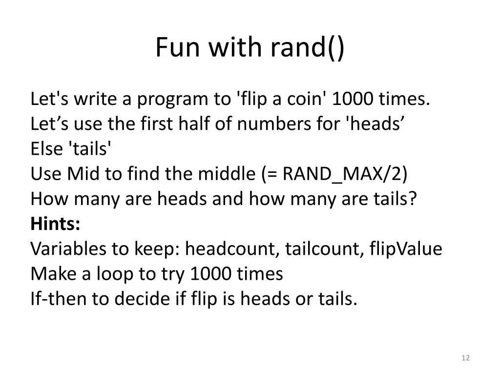 fun with rand