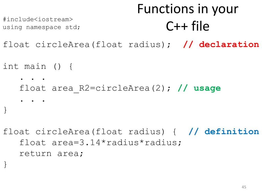 functions in your c file