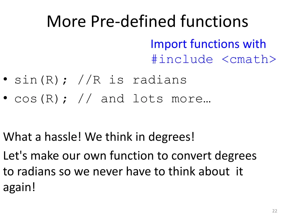 more pre defined functions