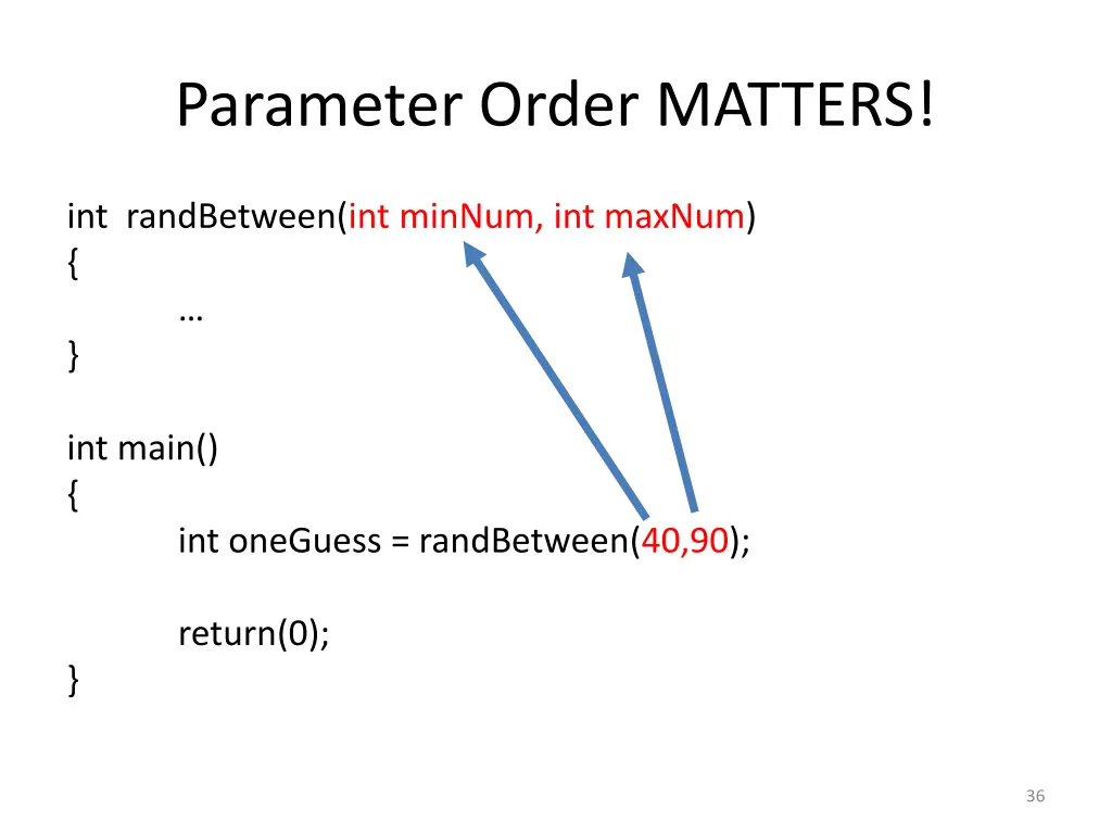 parameter order matters