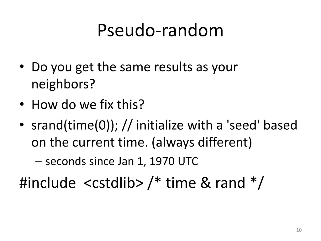 pseudo random