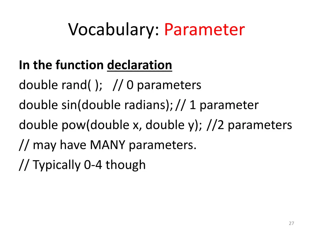 vocabulary parameter