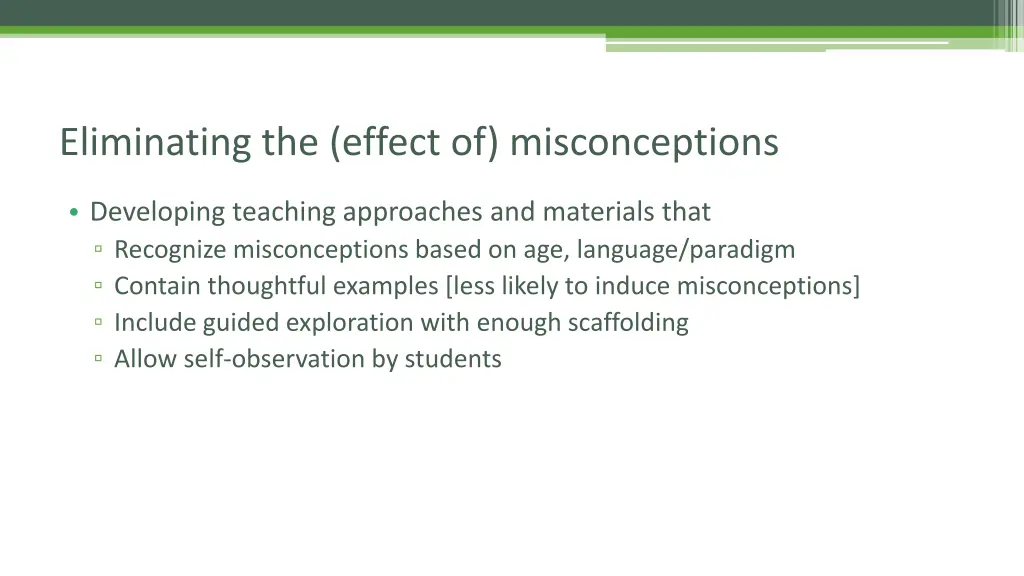 eliminating the effect of misconceptions 1