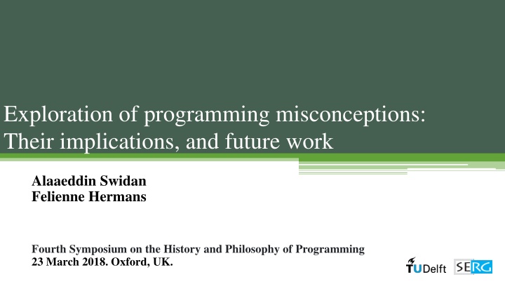 exploration of programming misconceptions their