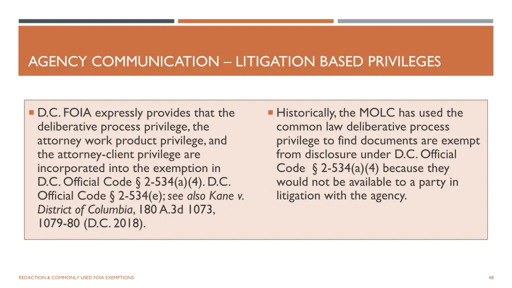 agency communication litigation based privileges