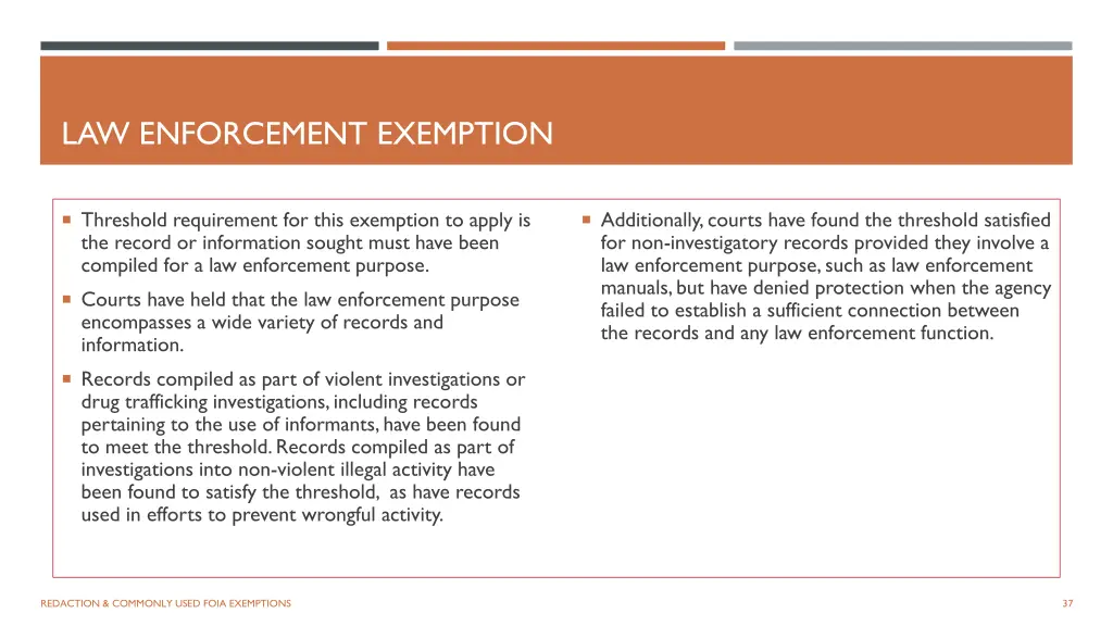 law enforcement exemption 1