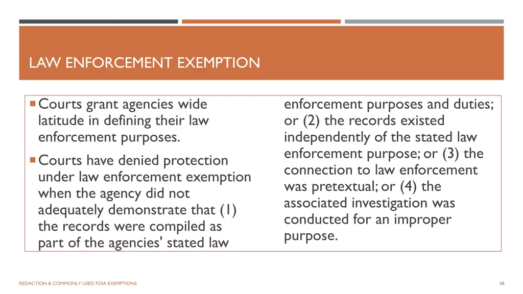 law enforcement exemption 2