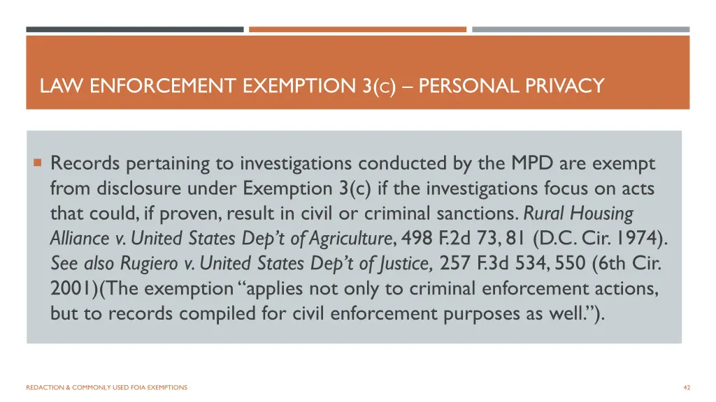 law enforcement exemption 3 c personal privacy 1