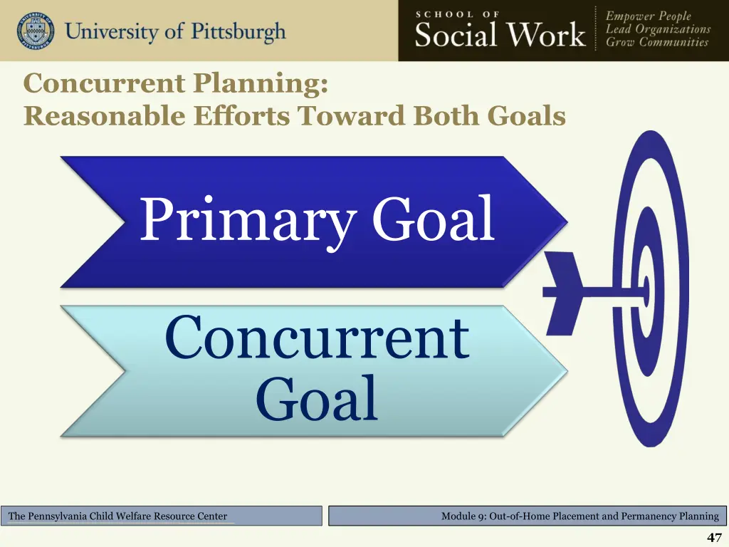 concurrent planning reasonable efforts toward