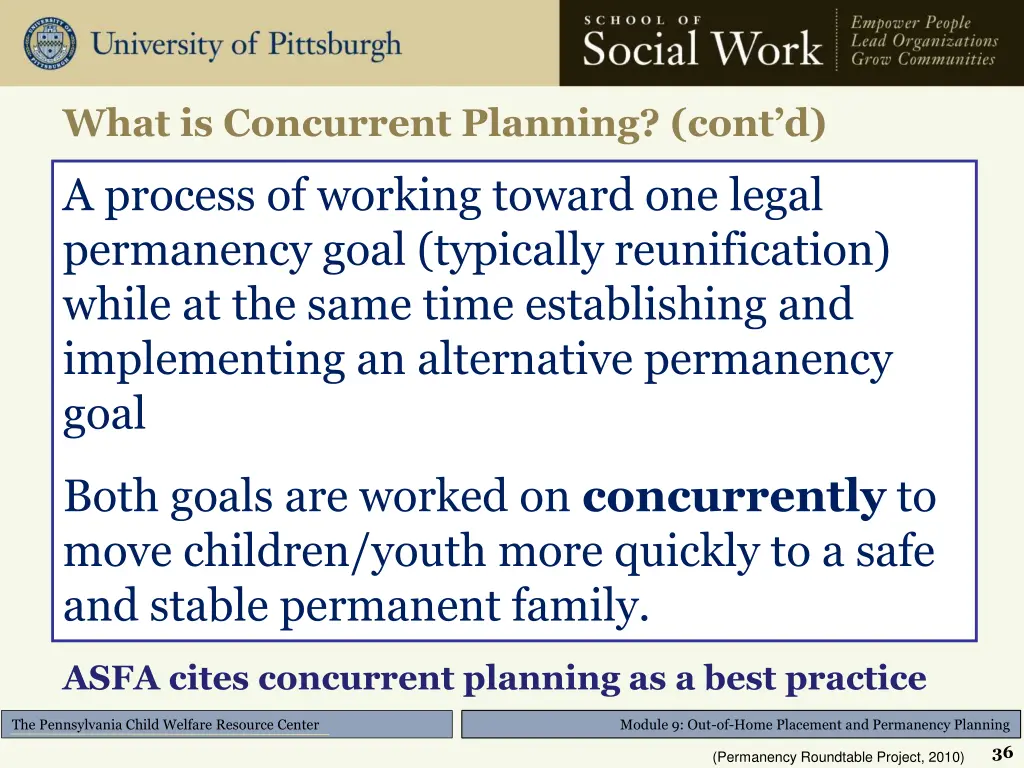 what is concurrent planning cont d