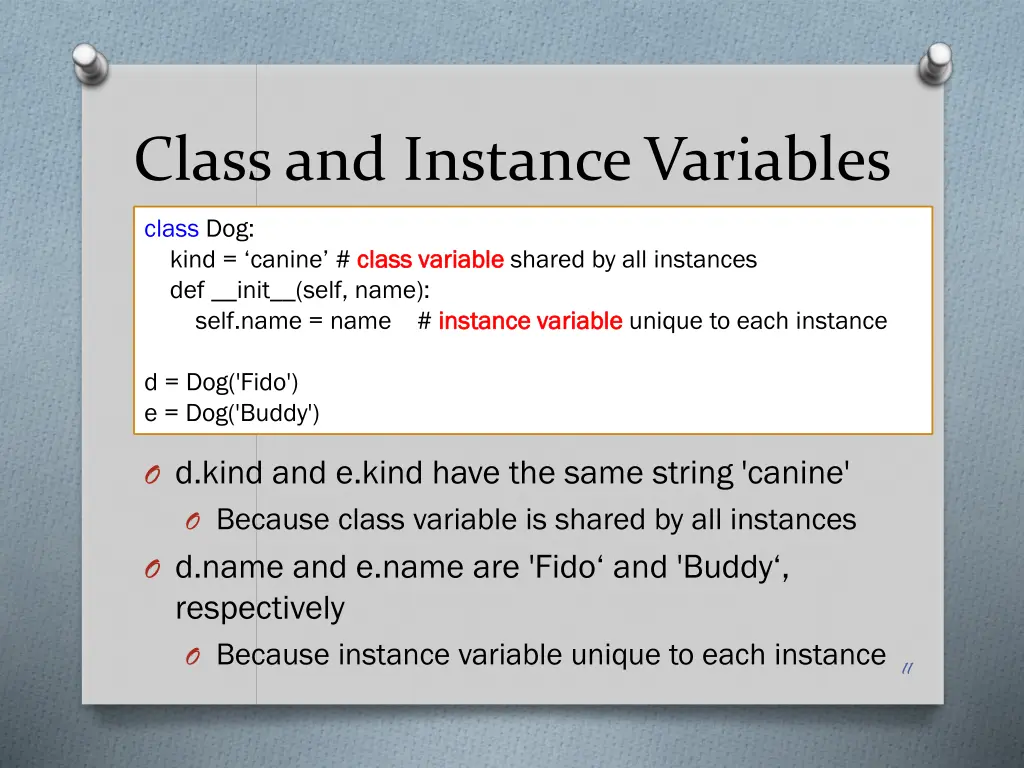 class and instance variables 1