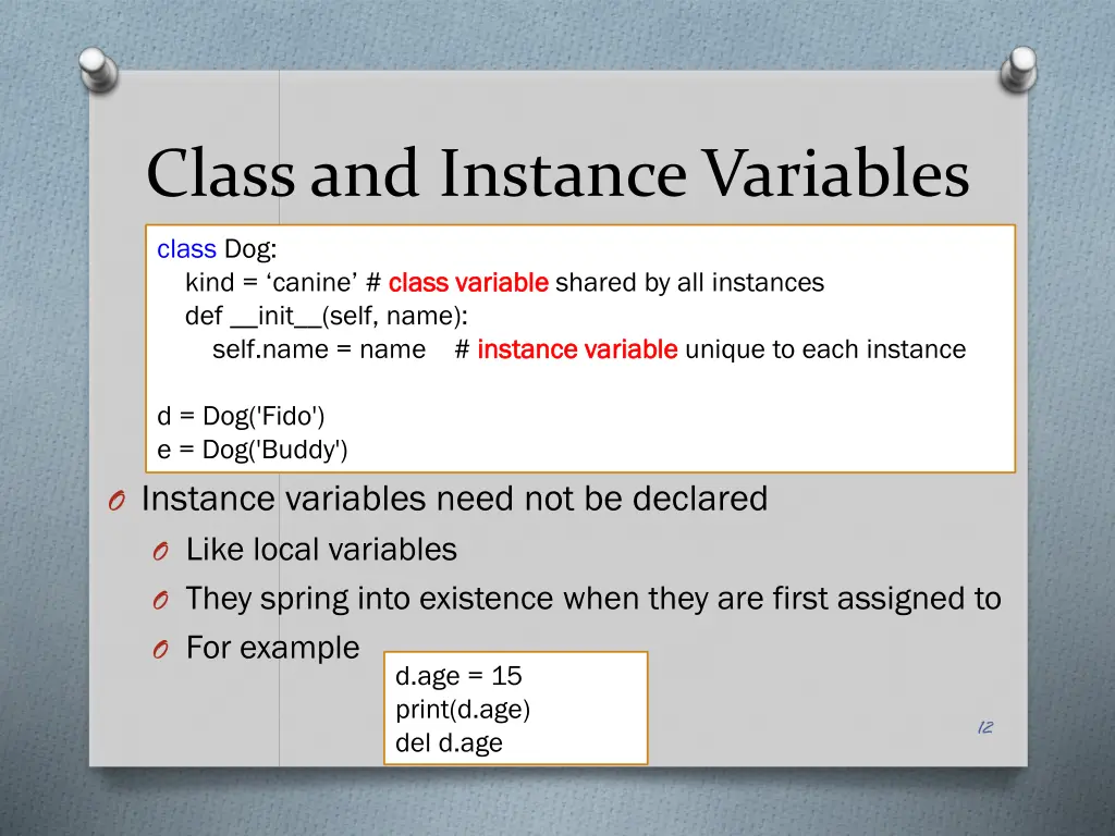 class and instance variables 2