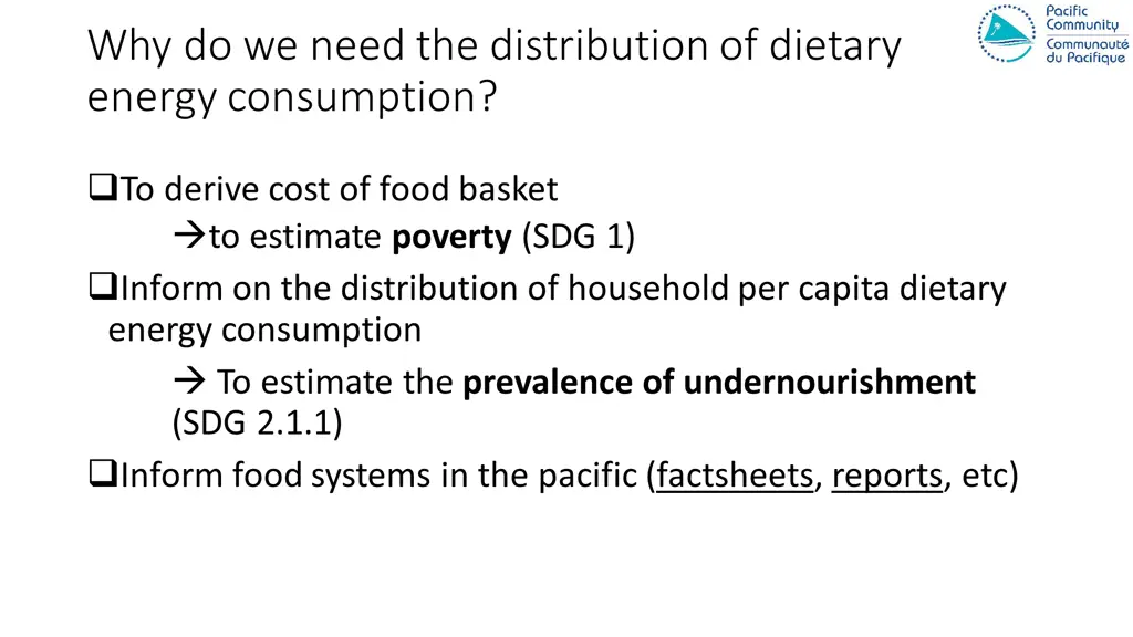 why do we need the distribution of dietary energy
