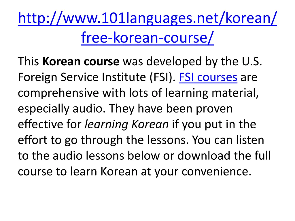 http www 101languages net korean free korean