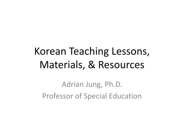 korean teaching lessons materials resources