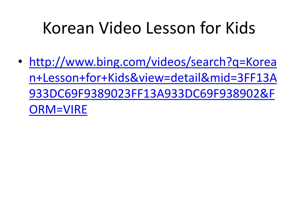 korean video lesson for kids