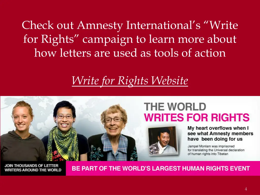 check out amnesty international s write