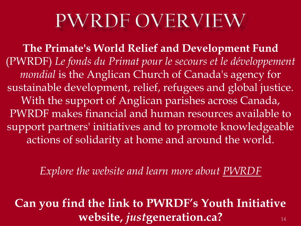 the primate s world relief and development fund