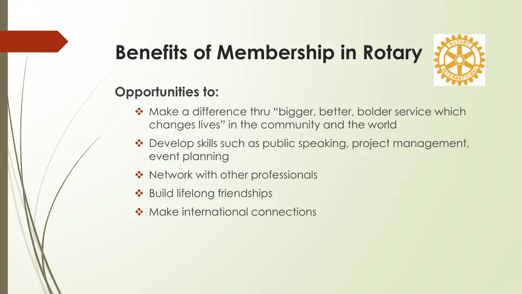 benefits of membership in rotary