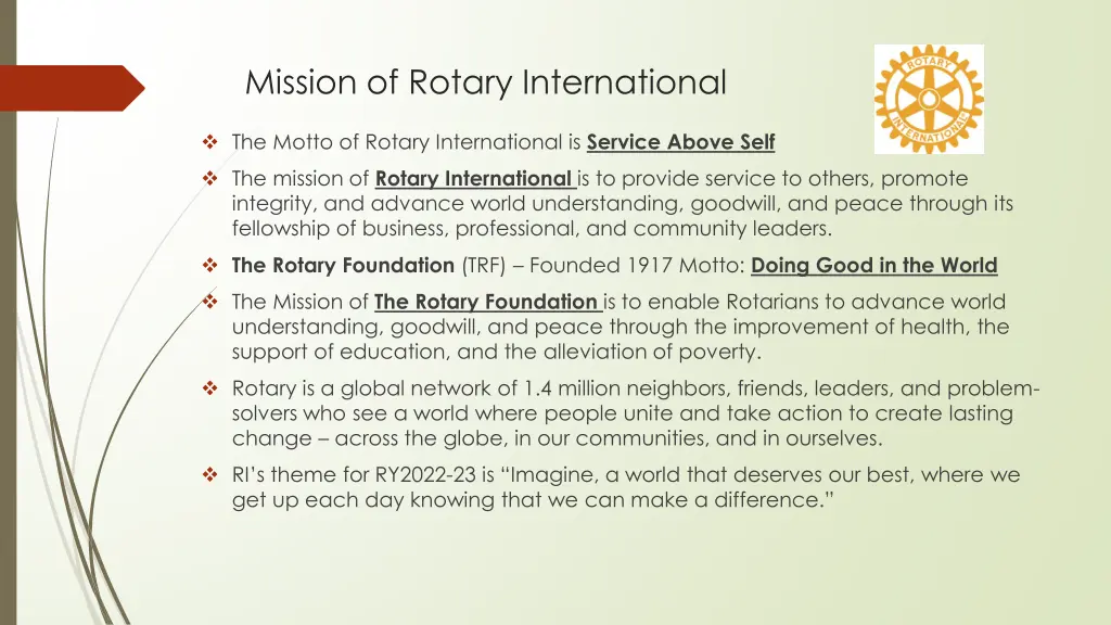 mission of rotary international