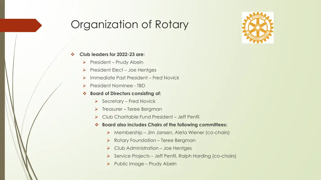 organization of rotary 3