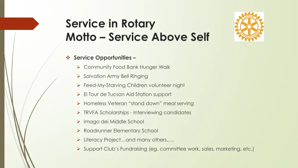 service in rotary motto service above self