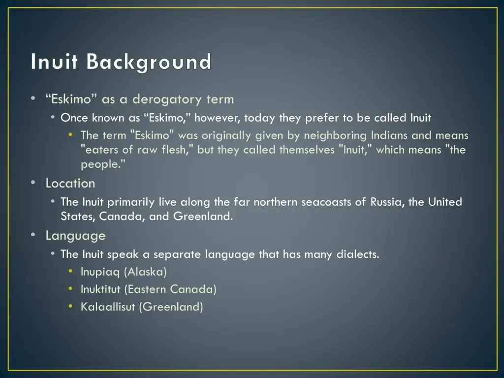 inuit background