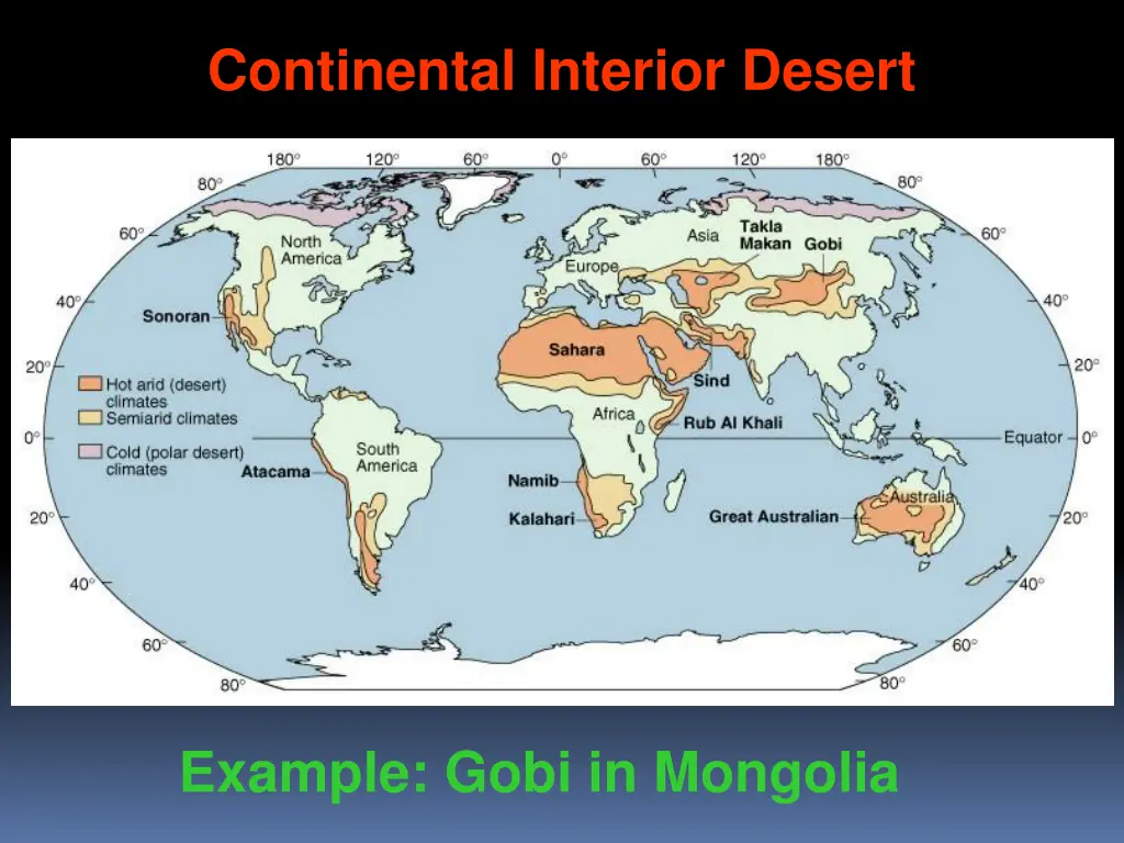 continental interior desert