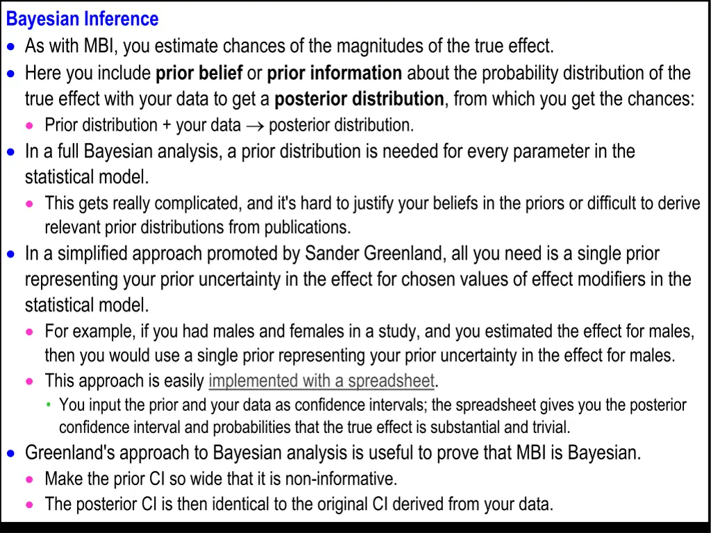 bayesian inference as with mbi you estimate