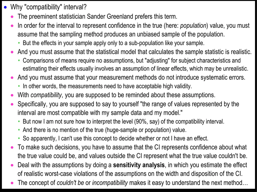 why compatibility interval the preeminent