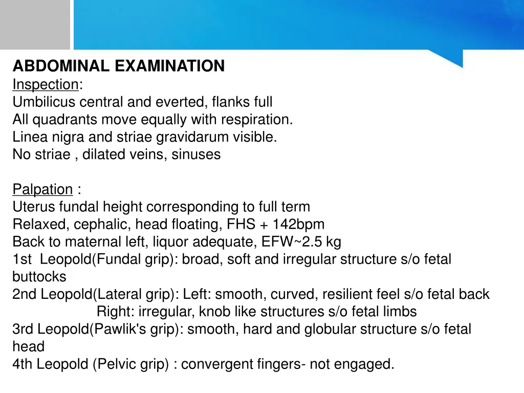 abdominal examination inspection umbilicus