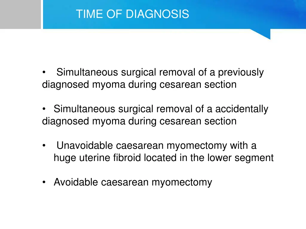 time of diagnosis